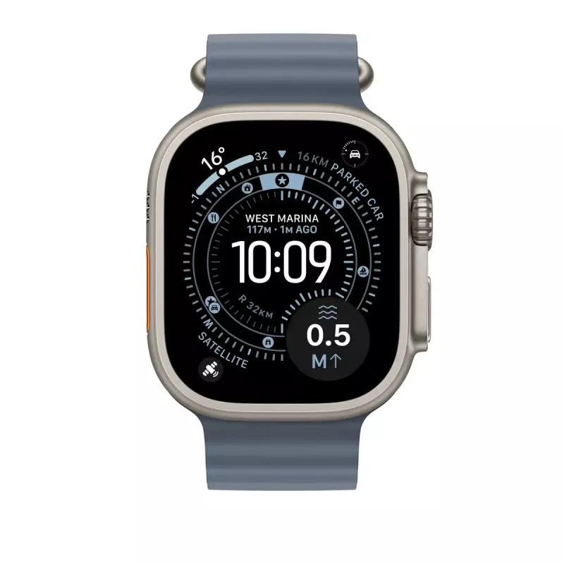 Band Apple Natural Titanium Finish MGCC4ZM/A Blau Fluorelastomer 49 mm