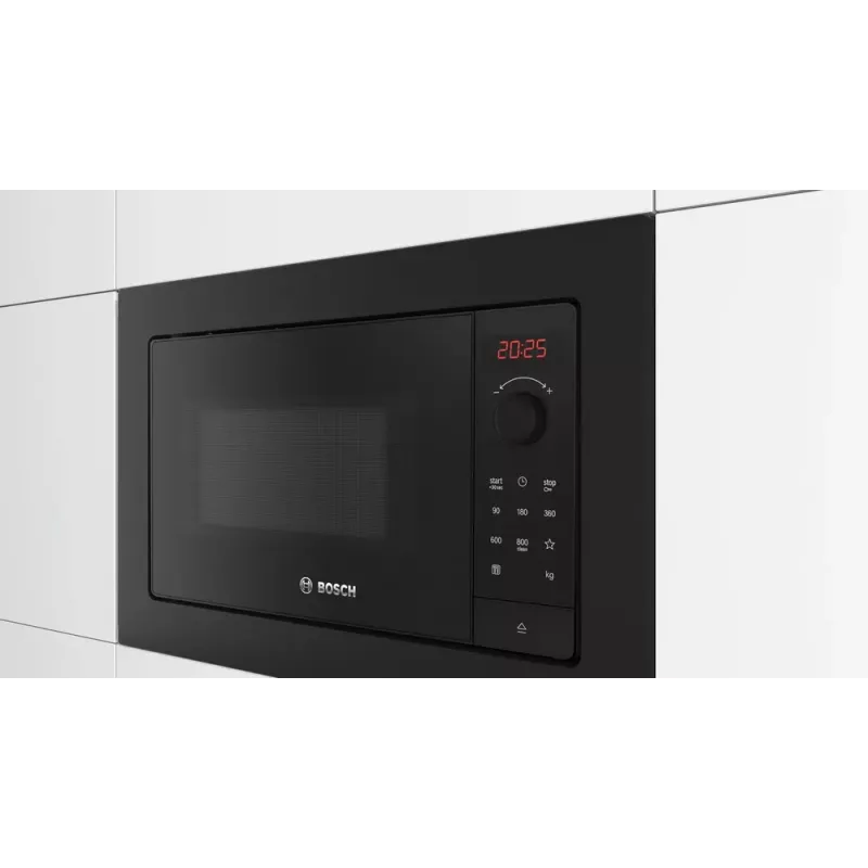 Einbau-Mikrowelle Bosch Serie 2 BFL623MB4 20 L 800 W LED-Anzeige Schwarz Drehregler