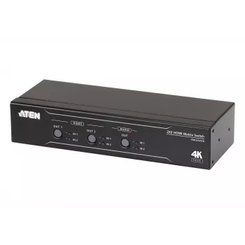 ATEN 2 x 2 True 4K HDMI Matrix Switch mit Audio-De-Embedder