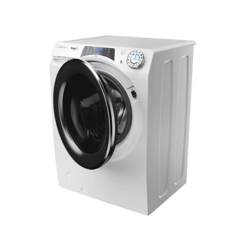 Waschtrockner Candy RapidÓ PRO RPW4966BWMBC/1-S – freistehend, Frontlader, 6 kg waschen/trocknen, 1400 U/min, weiß