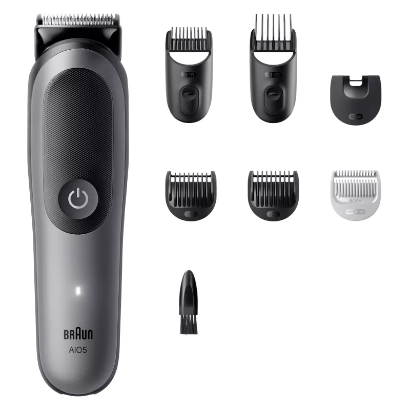 Braun Series 5 AIO5520 All-in-One 7-in-1-Pflegeset, kabellos, 14 Längeneinstellungen, Schwarz