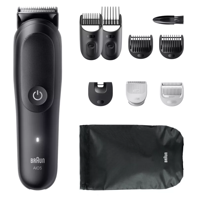 Braun Series 5 AIO5540 All-In-One Style Kit 9-in-1 Haarschneider, abwaschbar, Schwarz