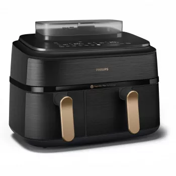 Philips 5000 Serie NA552/00 Fritteuse Doppelt 9 l Standgerät 2750 W Heißluftfritteuse Schwarz, Gold