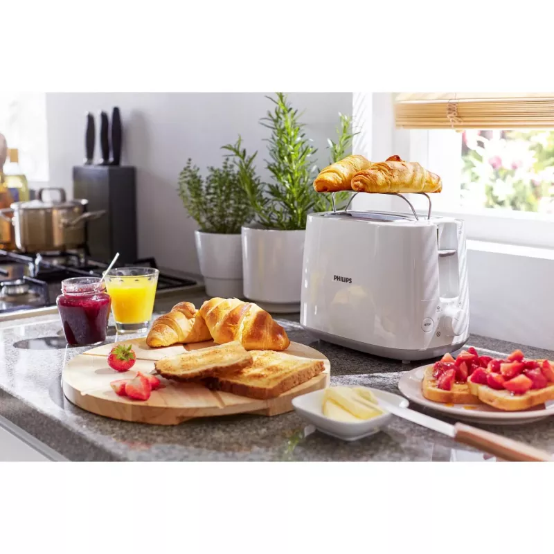 Philips Daily Collection HD2582/00 Toaster, 2 Schlitze, 830 W, weiß