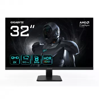 GIGABYTE GS32QA 32 inch QHD Gaming Monitor - 2560 x 1440, 180Hz, 1ms, 300 cd/m², FreeSync Premium, HDR Ready, HDMI 2.0, Displayport 1.4
