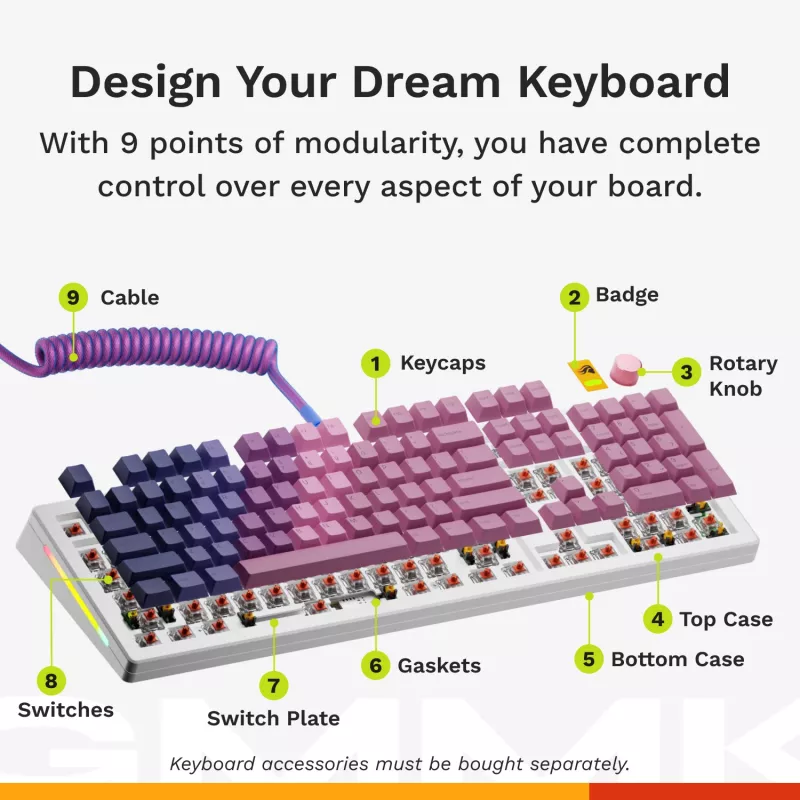 Glorious GMMK 3 HE 100 % Prebuilt kabelgebundene Gaming-Tastatur, Fox HE Switches, ANSI US, Weiß