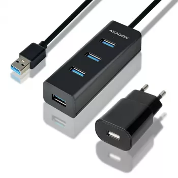 Axagon HUE-S2BP 4x USB 3.0 LADEHUB mit 1,2 m Kabel inkl. Netzteil