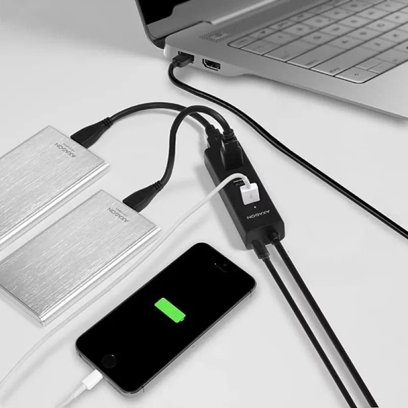 Axagon HUE-S2BP 4x USB 3.0 LADEHUB mit 1,2 m Kabel inkl. Netzteil
