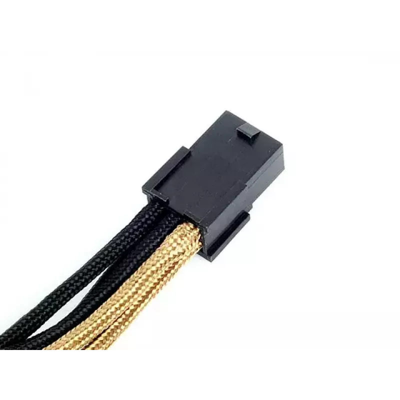 SilverStone PP07-IDE6BG 6-Pin-PCIe-auf-6-Pin-PCIe-Verlängerungskabel, 250 mm, Schwarz/Gold