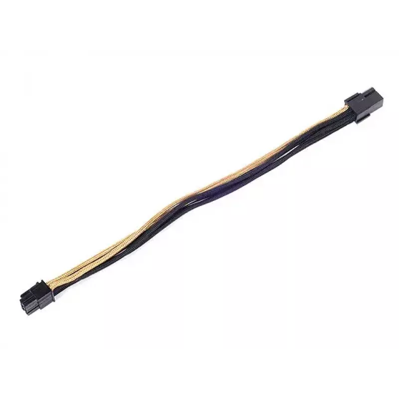 SilverStone PP07-IDE6BG 6-Pin-PCIe-auf-6-Pin-PCIe-Verlängerungskabel, 250 mm, Schwarz/Gold