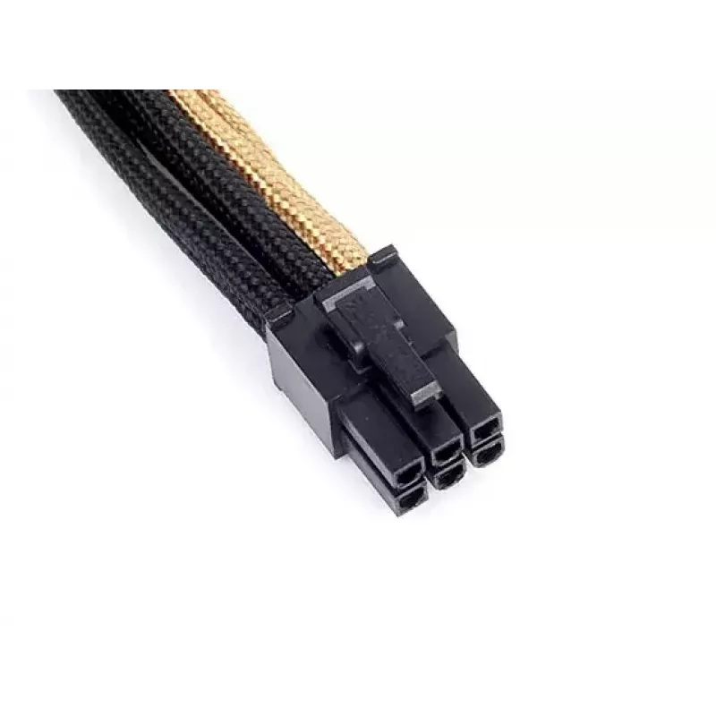SilverStone PP07-IDE6BG 6-Pin-PCIe-auf-6-Pin-PCIe-Verlängerungskabel, 250 mm, Schwarz/Gold