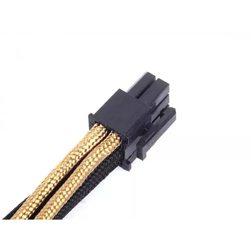 SilverStone PP07-IDE6BG 6-Pin-PCIe-auf-6-Pin-PCIe-Verlängerungskabel, 250 mm, Schwarz/Gold