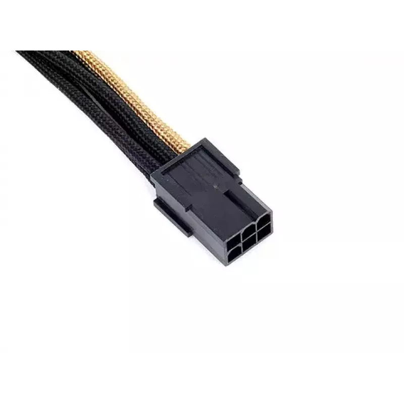 SilverStone PP07-IDE6BG 6-Pin-PCIe-auf-6-Pin-PCIe-Verlängerungskabel, 250 mm, Schwarz/Gold
