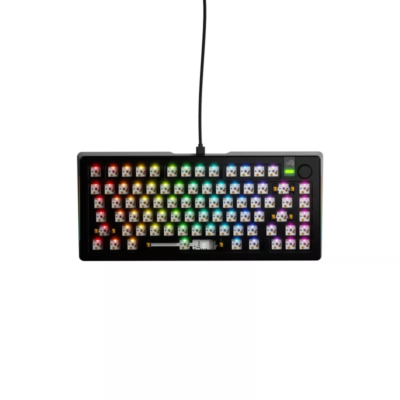 Glorious GMMK 3 Pro 75% Barebone Gaming-Tastatur GLO-KB-GMMK3-PRO-75-BB-W-BLK-US, kabelgebunden, ANSI-US-Layout, schwarz