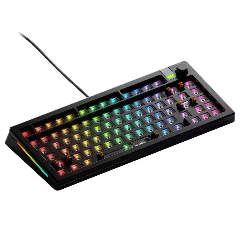 Glorious GMMK 3 Pro 75% Barebone Gaming-Tastatur GLO-KB-GMMK3-PRO-75-BB-W-BLK-US, kabelgebunden, ANSI-US-Layout, schwarz