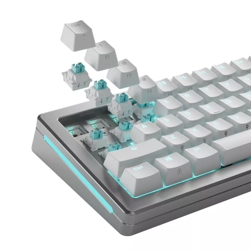 Tastatur-Schalter GLORIOUS Lynx HE — 36-teiliges Polycarbonat-Set, Cyan, transluzent, kompatibel mit GMMK 3 HE