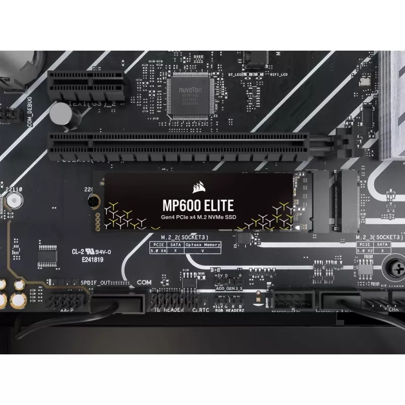 Corsair MP600 Elite CSSD-F1000GBMP600ENH SSD, 1 TB, M.2 2280, PCIe 4.0 x4 NVMe, 3D TLC, 256-Bit-AES-Verschlüsselung