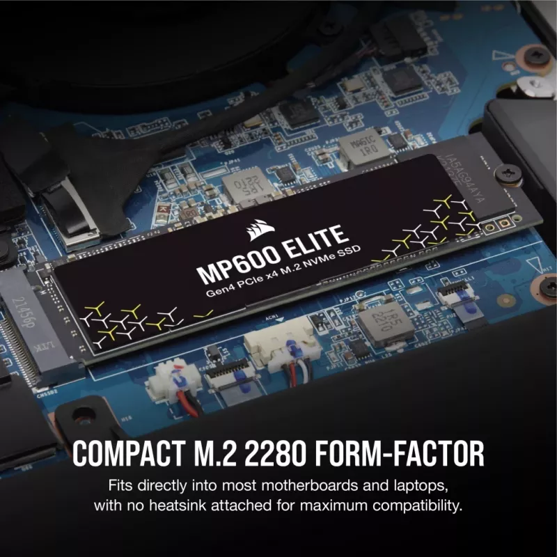 Corsair MP600 Elite CSSD-F1000GBMP600ENH SSD, 1 TB, M.2 2280, PCIe 4.0 x4 NVMe, 3D TLC, 256-Bit-AES-Verschlüsselung