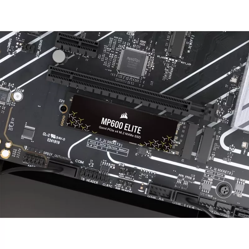 Corsair MP600 Elite CSSD-F1000GBMP600ENH SSD, 1 TB, M.2 2280, PCIe 4.0 x4 NVMe, 3D TLC, 256-Bit-AES-Verschlüsselung