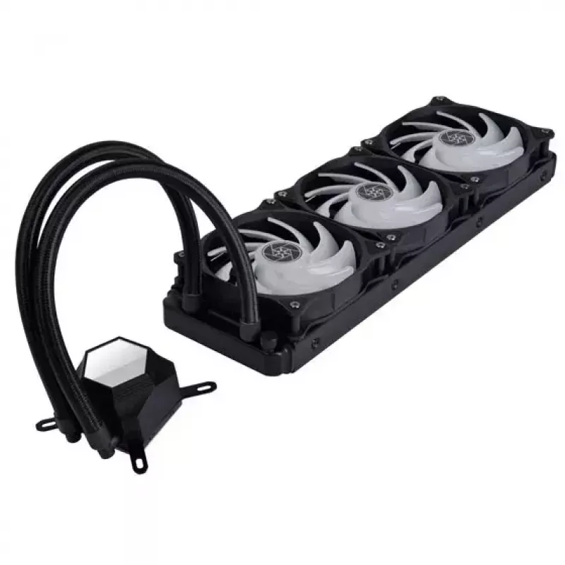 SilverStone Permafrost PF360-ARGB V2 SST-PF360-ARGB-V2 360-mm-AiO-Flüssigkeits-CPU-Kühler, ARGB, inkl. RGB-Controller, Schwarz