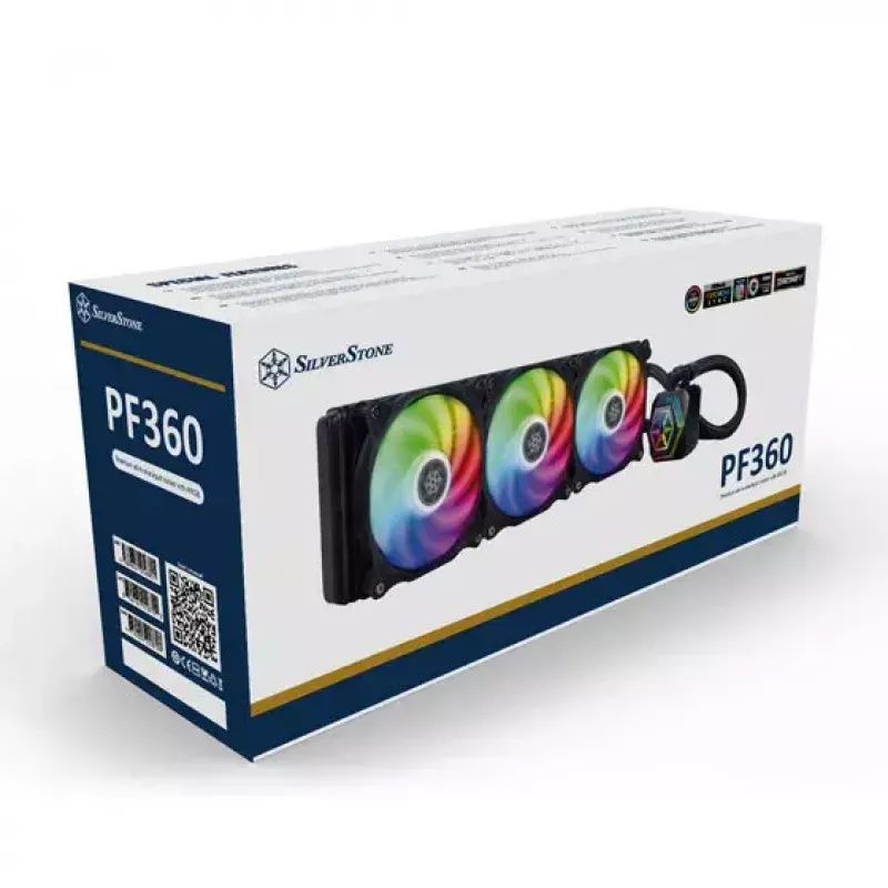 SilverStone Permafrost PF360-ARGB V2 SST-PF360-ARGB-V2 360-mm-AiO-Flüssigkeits-CPU-Kühler, ARGB, inkl. RGB-Controller, Schwarz