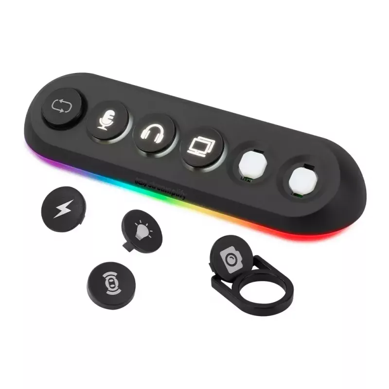 Streamplify HUB DECK 5 USB-Hub, 4x USB 3.0, 1x USB 2.0, RGB, 12V, EU-Netzkabel, schwarz
