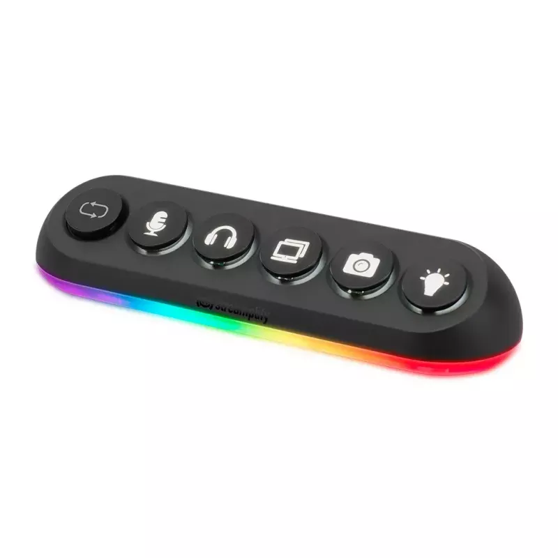 Streamplify HUB DECK 5 USB-Hub, 4x USB 3.0, 1x USB 2.0, RGB, 12V, EU-Netzkabel, schwarz