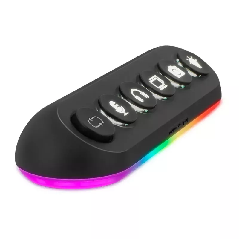 Streamplify HUB DECK 5 USB-Hub, 4x USB 3.0, 1x USB 2.0, RGB, 12V, EU-Netzkabel, schwarz