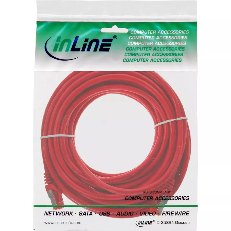 InLine Patchkabel S/FTP PiMF Cat.6 250MHz PVC Kupfer rot 5m