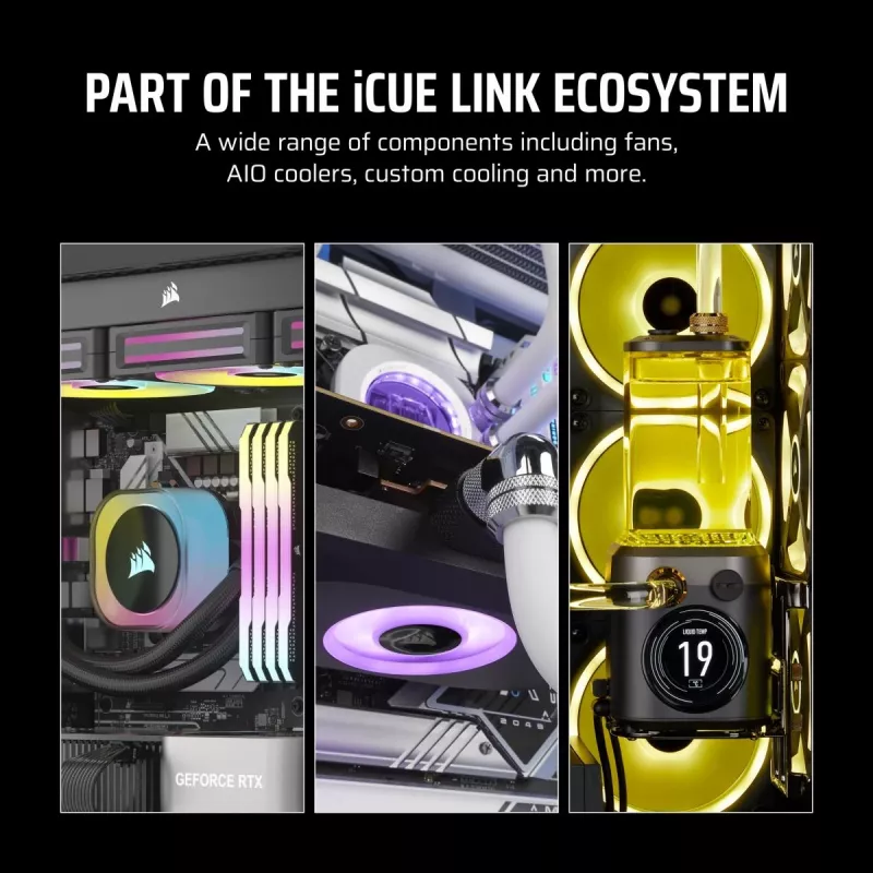 Corsair iCUE LINK LX140-R RGB Lüfter 14 cm Schwarz 2000 U/min 3,55 mmH2O