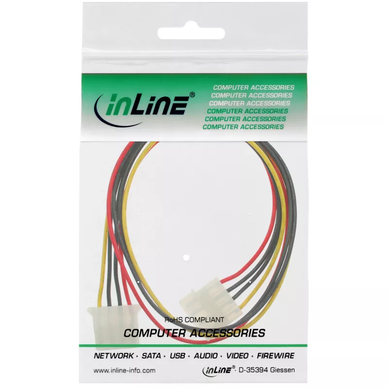 InLine Netzteil-Verlängerungskabel 4pin Molex Stecker / Buchse 29650D 1m