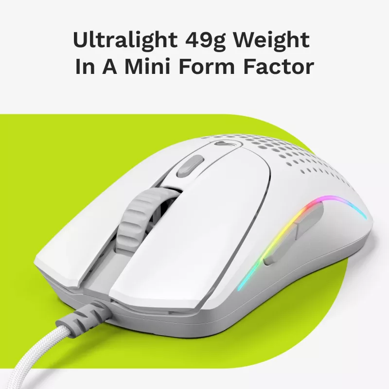 Glorious Gaming Glorious Model O 2 Mini - Mattweiß, Rechtshänder, Optisch, USB Typ-A, 26000 DPI, Weiß