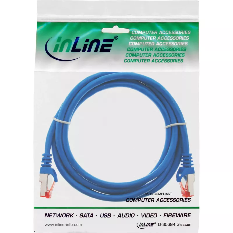 InLine Patchkabel S/FTP PiMF Cat.6 250MHz PVC Kupfer blau 0,5m