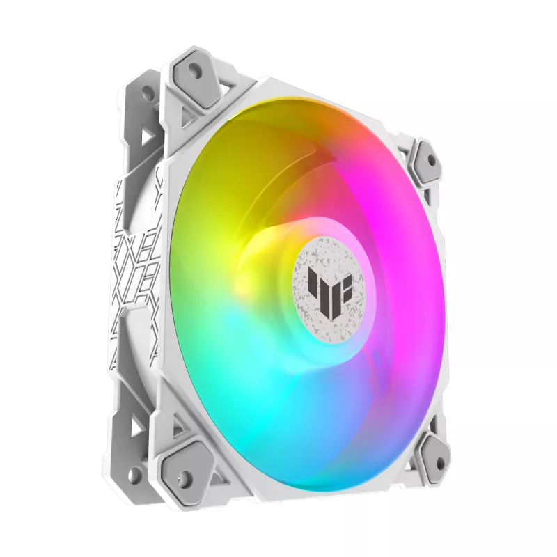 Luftkühler ASUS TUF GAMING TF120 ARGB WHITE EDITION — 3×120 mm Lüfter, 1900 U/min, 29 dB, Fernbedienung