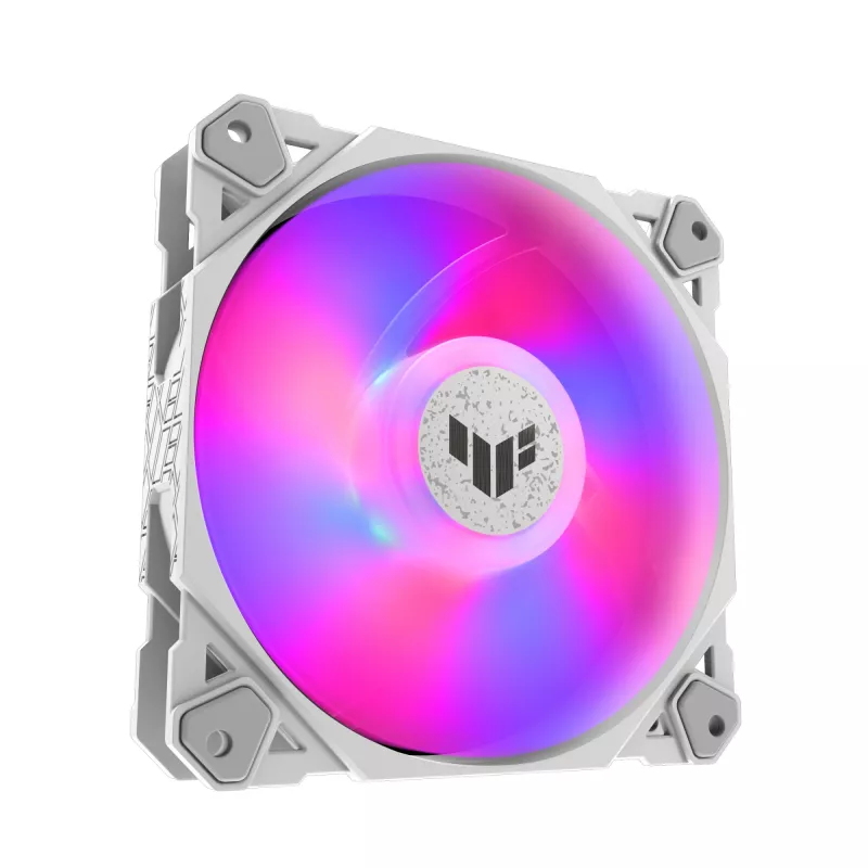 Luftkühler ASUS TUF GAMING TF120 ARGB WHITE EDITION — 3×120 mm Lüfter, 1900 U/min, 29 dB, Fernbedienung