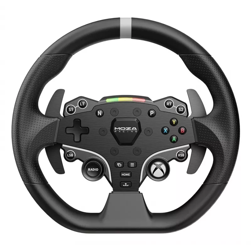 Moza Racing ESX Lenkrad, Lenkrad, Xbox, D-Pad, Home-Taste, Menütaste, Starttaste, Schwarz, Aluminium, Polyurethan, Aluminium