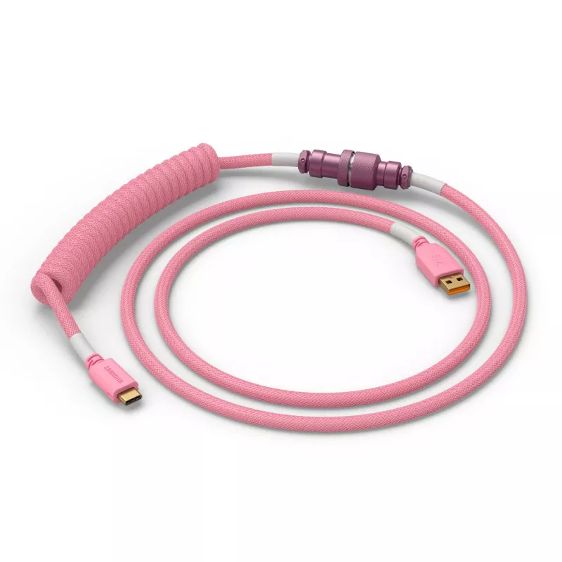 Spiralkabel USB GLORIOUS GMMK Pixel Pink 1,5m – abnehmbares Spiralkabel für Tastaturen