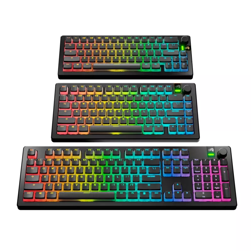 Glorious GPBT Aura V3 Tastenkappen-Set, ANSI-Layout (US), PBT, Doubleshot, schwarz