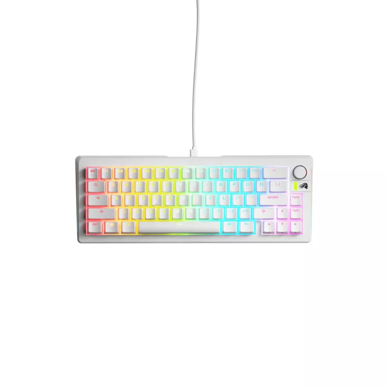 Mechanische Gaming-Tastatur GLORIOUS GMMK 3 65% Weiß — Kabelgebunden USB, RGB, QWERTY (US)