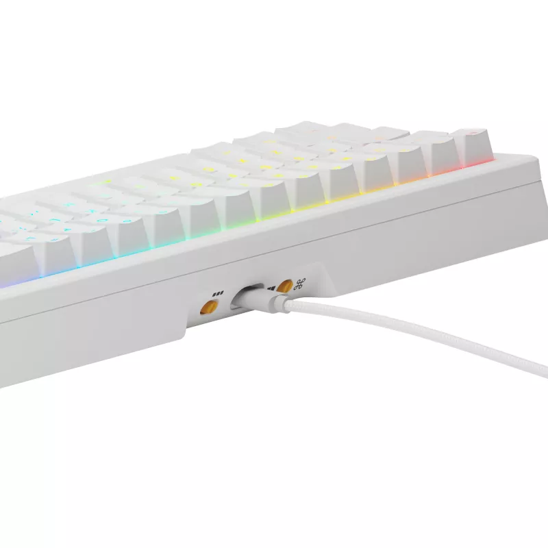 Mechanische Gaming-Tastatur GLORIOUS GMMK 3 65% Weiß — Kabelgebunden USB, RGB, QWERTY (US)