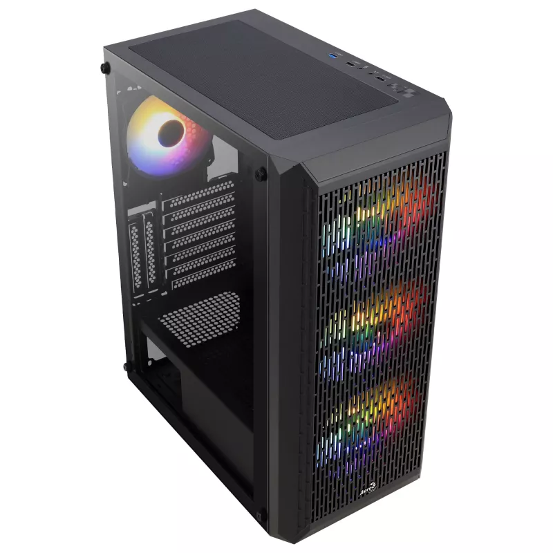 Aerocool BEAMBKV2 Gaming ATX-Gehäuse 4 Lüfter 12cm FRGB Schwarz