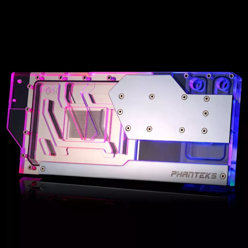 Wasserblock + Backplate Phanteks Glacier G40 Acrylic Copper Grau Transparent