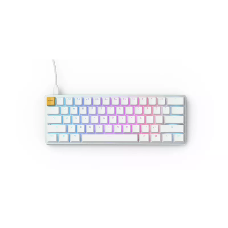 Glorious Gaming GMMK Tastatur USB QWERTY US International Silber, Weiß
