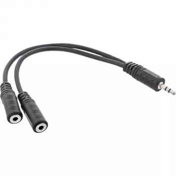 InLine 3,5mm Klinken-Y-Kabel Stecker auf 2x 3,5mm Klinkenbuchse Stereo, 0,2 m