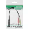 InLine Audio Headset-Adapterkabel, 2x 3,5 mm Stecker auf 3,5 mm Buchse 4-polig, CTIA, 0,15 m