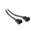 Akasa AK-CBFA04-15 PWM Lüfter-Splitterkabel, 15 cm, gesleevt, Schwarz