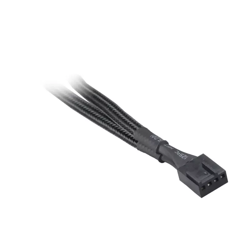 Akasa AK-CBFA04-15 PWM Lüfter-Splitterkabel, 15 cm, gesleevt, Schwarz
