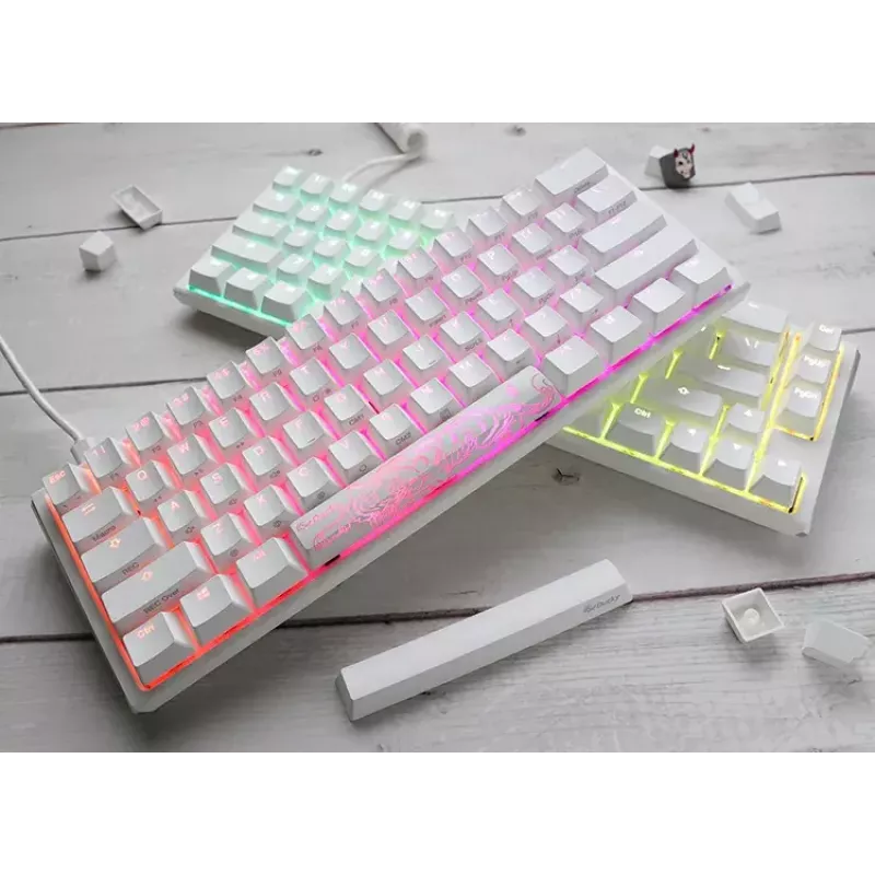 Ducky One 3 Mini Pure White Tastatur Gaming USB Deutsch 61 Tasten RGB LED