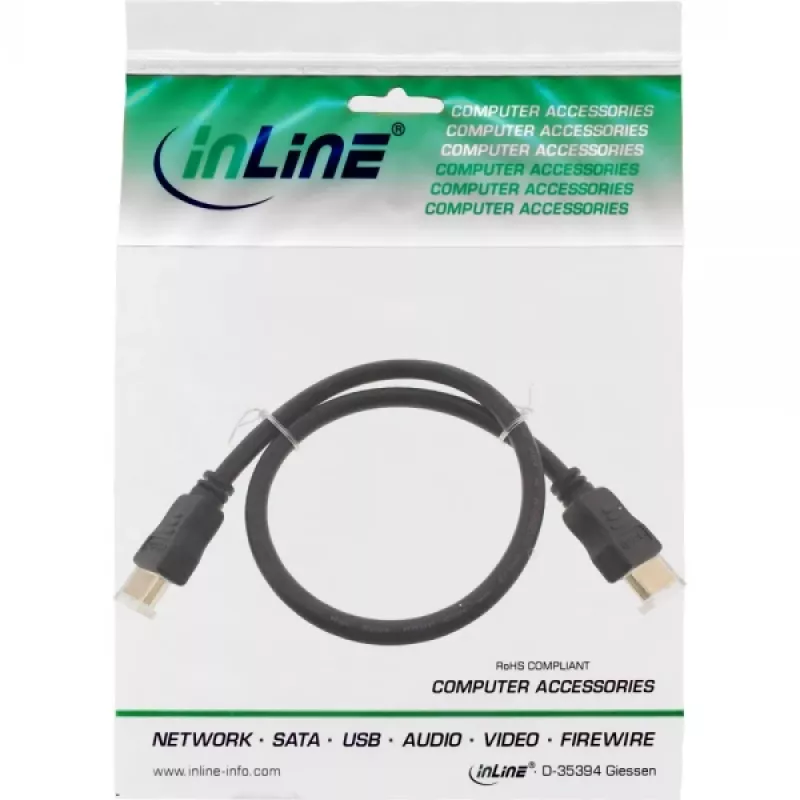 InLine High Speed HDMI-Kabel mit Ethernet Premium 4K2K Stecker / Stecker schwarz 3 m