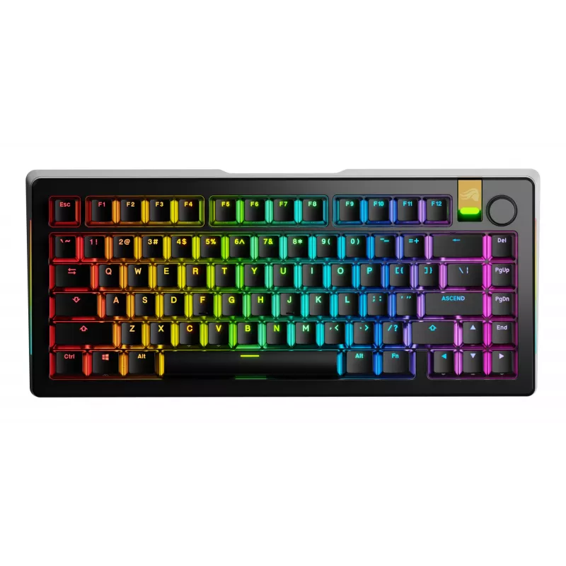 Glorious GMMK 3 Pro HE 75 % Wireless Gaming-Tastatur, Pre-Built, Fox HE Switches, ANSI (US), schwarz